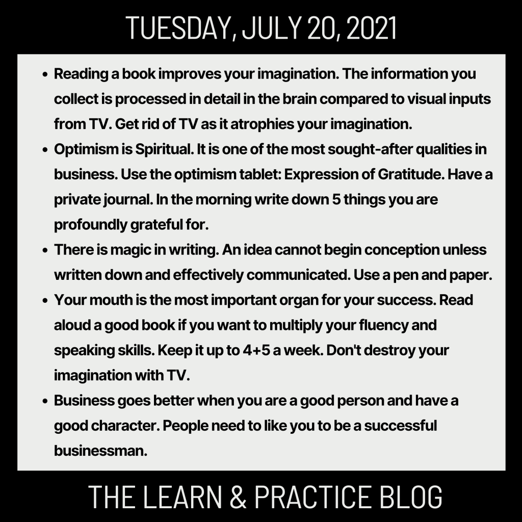 Tuesday, July 20, 2021 Notes Part&nbsp;1